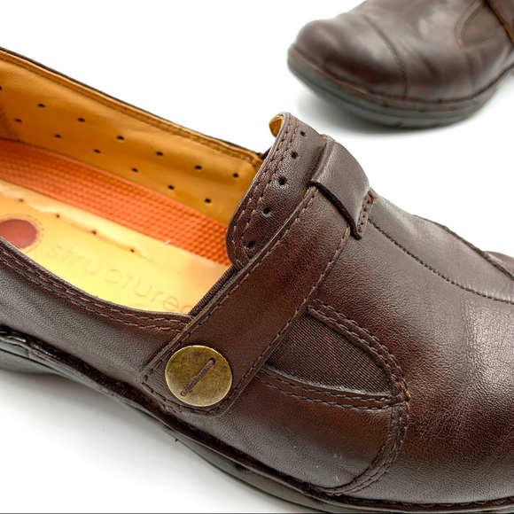 Clarks Unstructured Leather Slip-on Loafers 7M - Picture 4 of 10